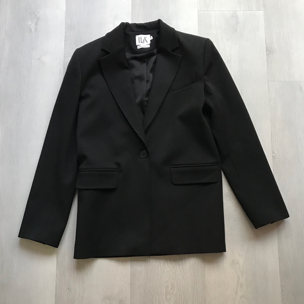 ILA BLAZER JACKET 34 ONE BUTTON LONGLINE STRUCTURE WOMENS